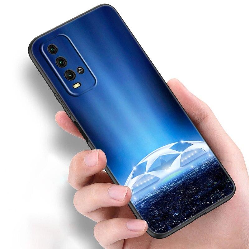 Ogień Piłka nożna Piłka nożna Silikonowe etui na telefon do Xiaomi Redmi Note 11 10 9 8 Pro 11T 10T 10S 9S 8T 9 9A 9C 9T Czarne etui Coque