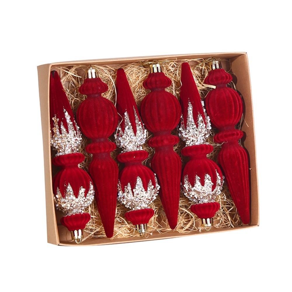 Ice Cone Christmas Ball Ornament Flocked Christmas Decorations Creative Xmas Baubles New Year Gift