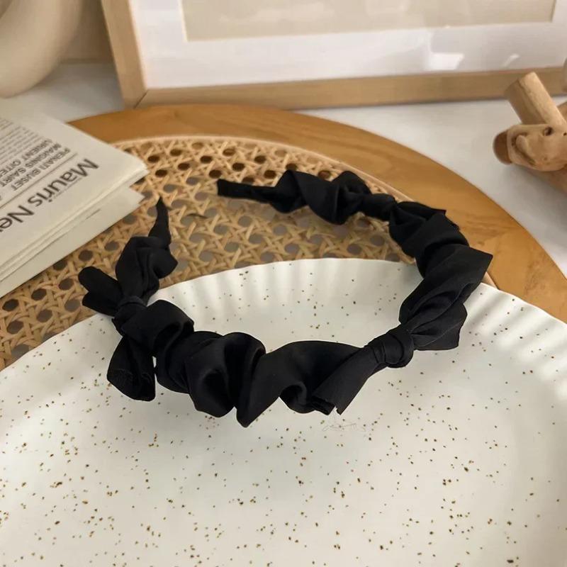 

Повязки на голову с бантом, корейские обручи для волос, повязки для женщин, милые девушки, однотонные повязки на голову, аксессуары для волос, головные уборы чёрный