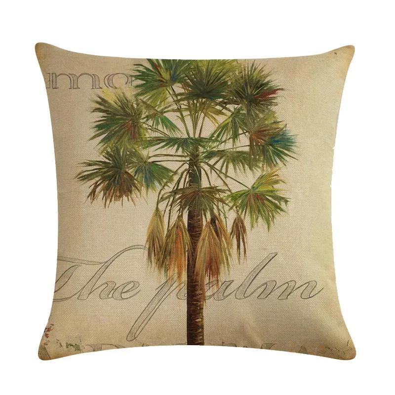 Tropical Rain Forest Banana Tree Coconut Tree Linen Pillowcase Office Sofa Leisure Decoration Cushion Cover
