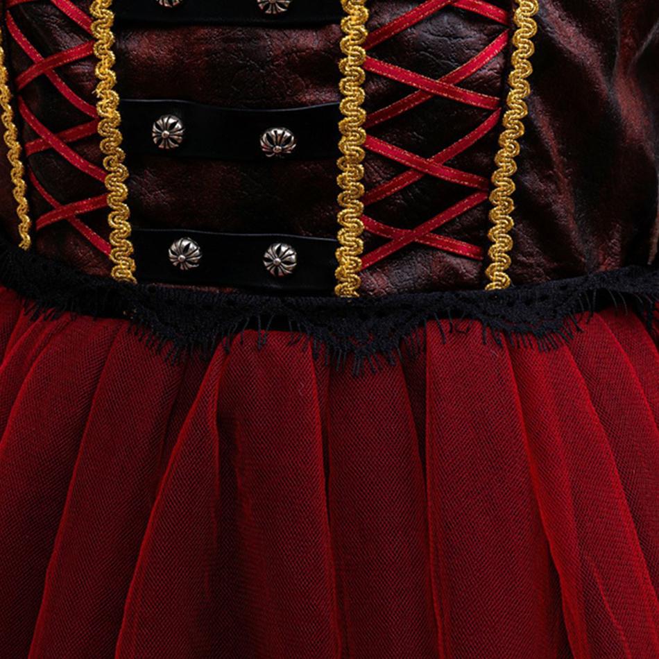 Bambina Halloween Cosplay Capitano Pirata Principessa Vestito Bambini Carnevale Festa Vestiti Bambini Spettacolo Teatrale Maniche Lunghe Completo