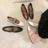 Modische Mary Jane High Heel Schuhe für Damen Neu Weiche eckige Zehenpartie Schnallenriemen Mode Flache Damenpumps Zapatos De Mujer