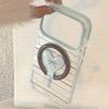 Love Magnetic Holder for Apple 17 Promax Phone Case 15 Blue Brown Bow for IPhone 16 Korean 13 Soft