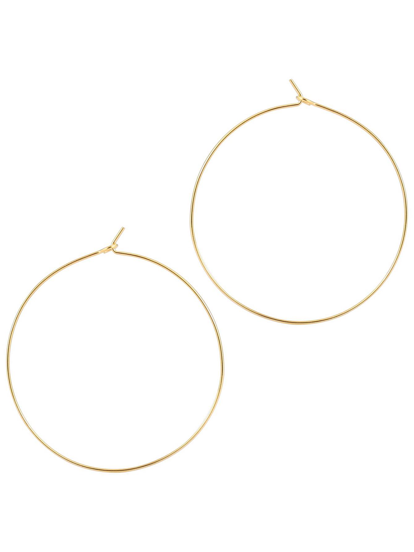 Stainless Steel Vacuum-plated 18K Gold Hoop Earrings Large Round Hoop Wire DIY 0.8*30mm