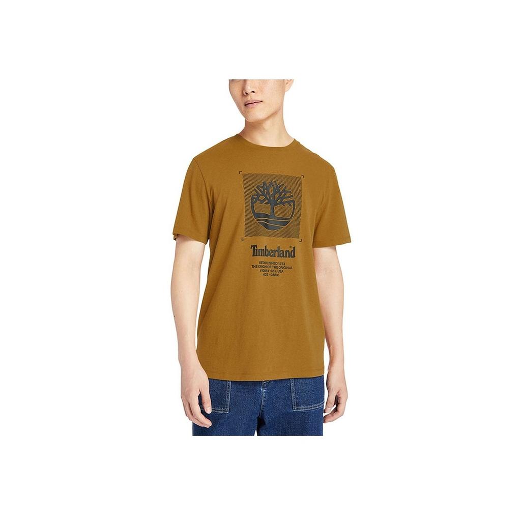 Timberland Tree Logo Casual Crew Neck T-Shirt Men T-Shirts Wheat A2D62-P47