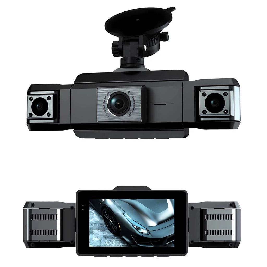 1080P Quad Dash Cam, 4-Channel 4-Screen Display, WiFi, Phone Sync, Rear View, Night Vision, Wide Angle