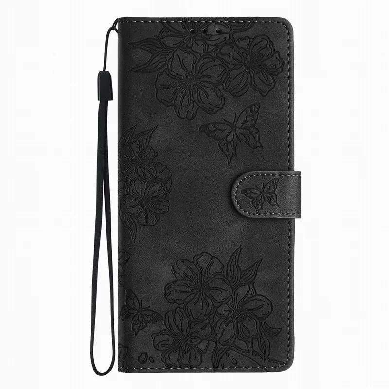

Cute Sakura Butterfly Case For TCL 40R 40X 40SE 40XL 403 405 406 408 Cash Wallet Card Slots Stand Phone Cover TCL 408