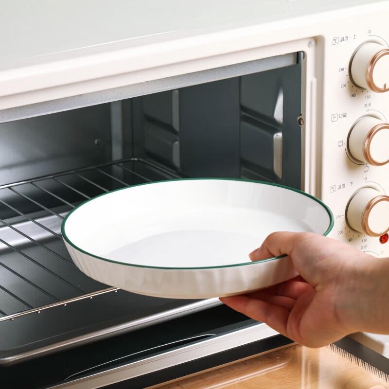 Elegante jade-grüne Rand Keramik Tiefe Suppenschalen, 4er-Set