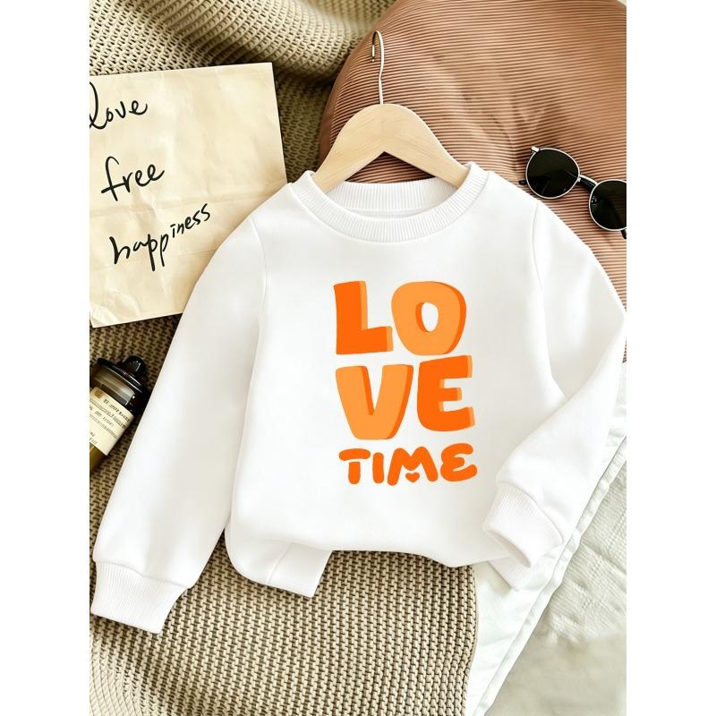 European sizes Cute Orange Print Pattern 0-3 Years Old Kid Comfortable Spring Thin Round Neck Sweatshirt Suitable for Outdoor Wear