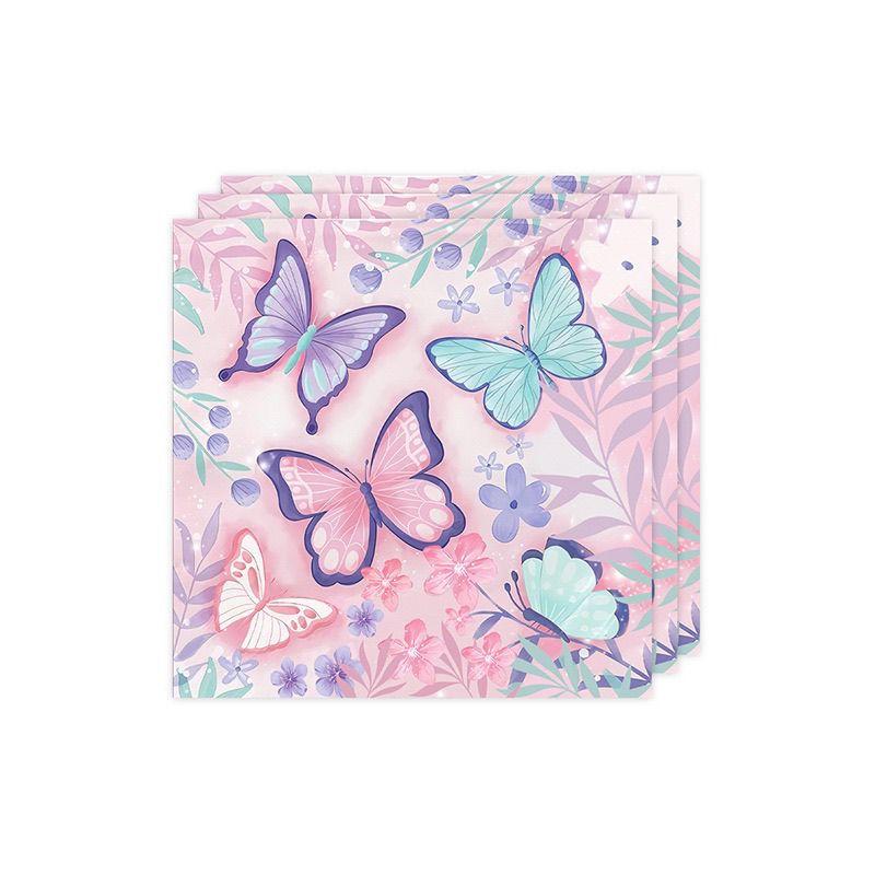 Pink Butterfly-Themed Birthday Party Set: Disposable Banners, Tableware, Paper Cups, and Paper Plates for Decorations and Party Setup