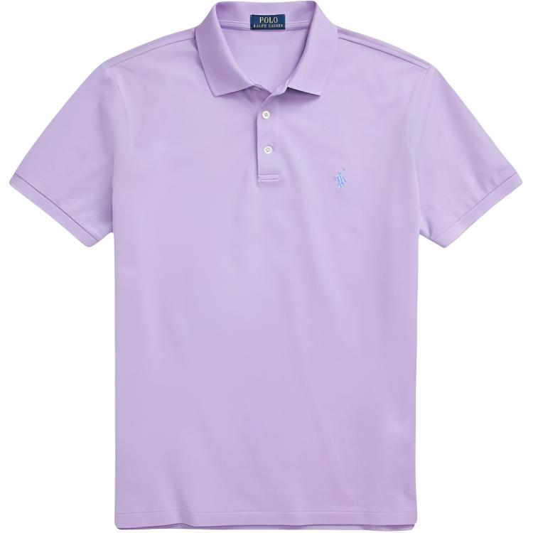 

Polo Ralph Lauren Small Pony Logo Embroidered Cotton Short Sleeve Shirt Men shirts Light-Purple MNPOKNI1N821679-500 XXL