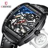 Chenxi montre mécanique automatique creuse en forme de tonneau de vin pour hommes lumineuse fabricant montre mécanique