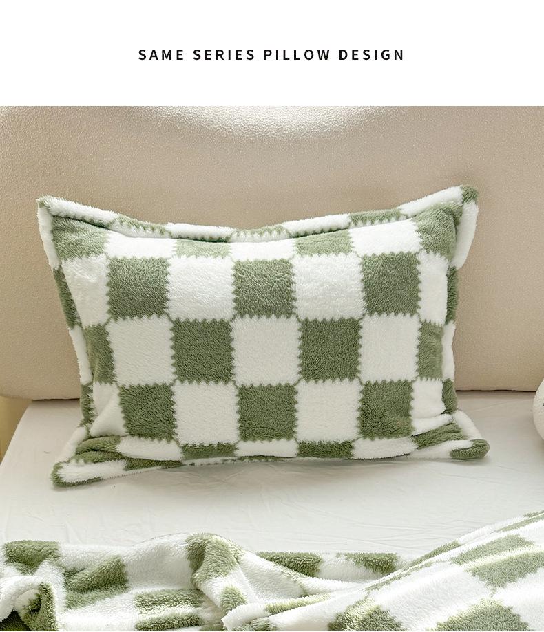 Panda Plaid Plush Flannel Blanket - Thick, Comfortable, and Cozy for Autumn and Winter