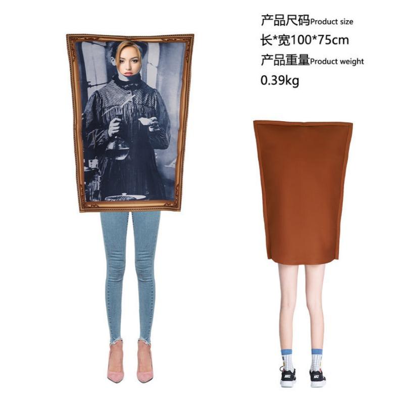 Halloween Mona Lisa 2 Costume Mural Costume Campus Event Performance Composite Sponge Suit Onesie
