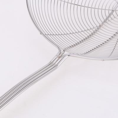 Stainless Steel Wire Skimmer Strainer Ladle 18Cm Diameter Silver Heat Resistant Handle for Deep Frying Hot Pot Pasta Noodle