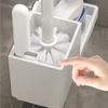 Space-Saving Toilet Brush Kit-360° Spin Silicone Brush Head & Wall-Mounted Holder | Resistant Bathroom Accessories for Household