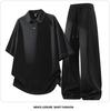 Men's Trendy Plus Size Polo Shirt & Long Pants Two-Piece Set - Casual & Versatile Short Sleeve Tee Sports Outfit