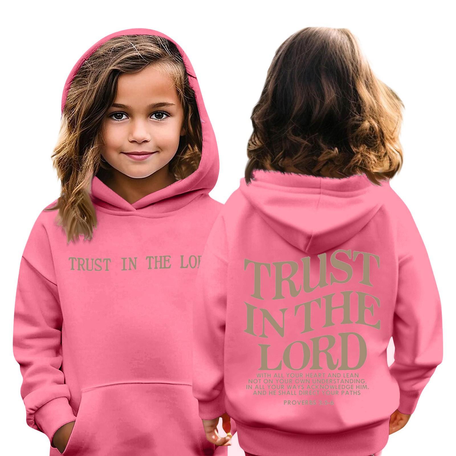 

Детская толстовка с капюшоном для мальчиков и девочек, модная принтованная толстовка с длинными рукавами и карманом 100 розовый