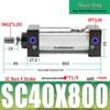 SC63 High Thrust Small Pneumatic Cylinder, Model SC40/50/80/100*125X150X200X500-S