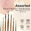 Flat + Round Paint Brushes Set/Handmade Professional Artist Painting Brush Set for Acrylic, Watercolor, & Gouache Painting with Brush Holder