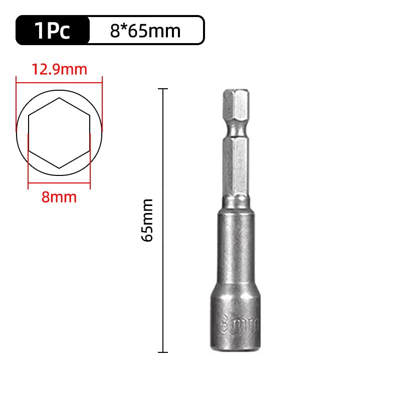 1PC Hex Socket Sleeve Nozzles Strong Magnetic Nut Driver Set Drill Bit Adapter Wind Approved Sleeve Electric 6 8 10 13 17 19MM
