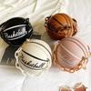 PU Leather Round Crossbody Bag Creative Sports Shoulder Bag Leisure Basketball Handbag Outdoor