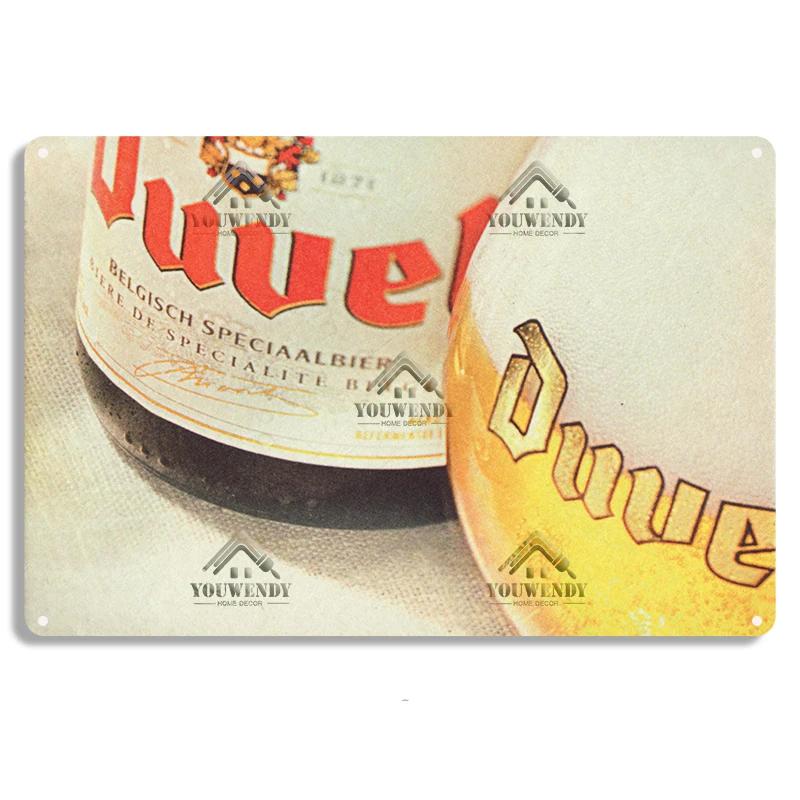 Duvel Beer Vintage Metal Poster, Retro Tin Sign, Decorative Plate, Room Decoration for Pub, Bar, Cave, Club, Wall Art Decor