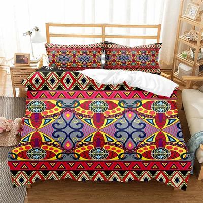 Juego de Funda Nórdica de Microfibra Tamaño King Estampado Mandala Bohemio Colcha Juego de Cama Lujo 220x240 Jacquard Fundas Nórdicas Para Cama Doble