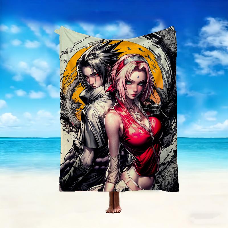 1pc Naruto Blanket, Cozy Valentine's Day Blanket, Multi-functional Nap Blanket Available Throughout the Four Seasons