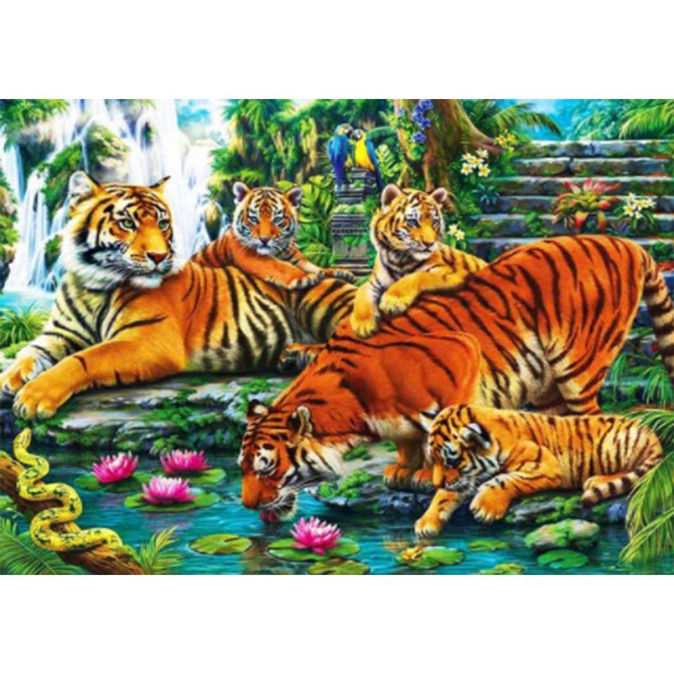 5D DIY алмазная живопись с животными, стразами, тигром, художественная картина, полная Алмазная вышивка, мозаика, набор для вышивки крестом, домашний декор, подарок