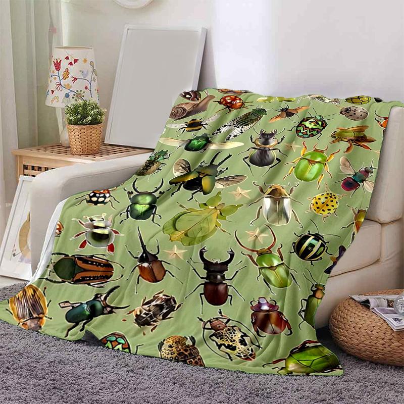 1pc Insect Parade Throw Blanket Home Decorative Couch Cover for Bedroom Living Room Travel Car .W098