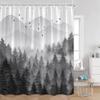 Misty Forest Shower Curtain For Bathroom Nature Mountain Trees Fog Woodland Polyester Fabric Bathtub Shower Curtain Home Decor