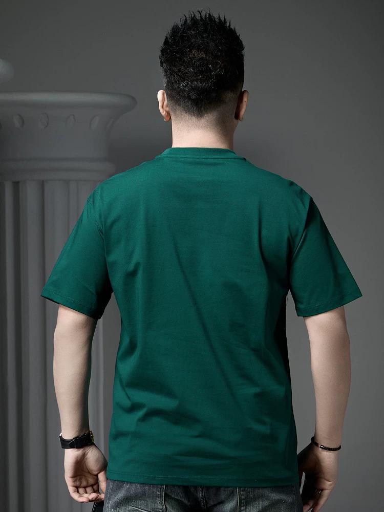 European-Style Men's Round-Neck Short-Sleeve T-Shirt with Trendy Letter Print, 2025 New Summer Loose Half-Sleeve Top