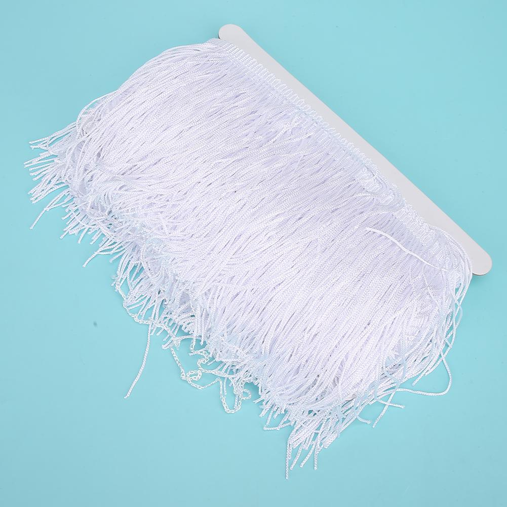 Quasten Fransen Spitze Latein Kleid Bühnenbekleidung Schuhe Handwerk Vorhang DIY Zubehör 14cm 5.5inWeiß