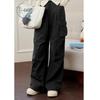 ZIHAN Women's Plush-Lined High-Waist Wide-Leg Cargo Pants