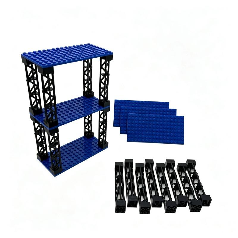 Building block double-deck military observation platform DIY parking lot 8x16 small particle double-sided floor support column
