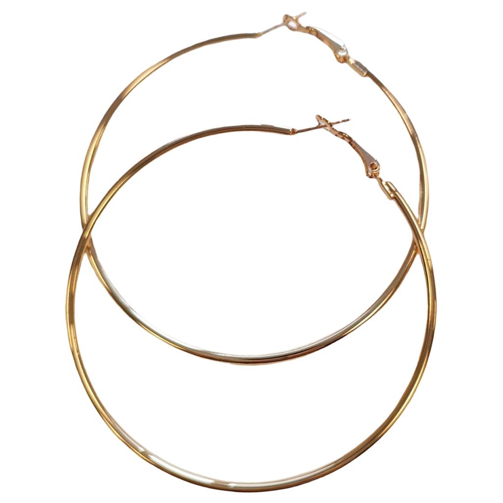 Les Trésors De Lily [R8092] - Gold 'Choreography' Hoop Earrings Ø 70 Mm 2 Mm