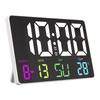 Digital Wall Clock Remote Control RGB Colorful   Five Speed Brightness LED Calendar Temperature Large Digital Alarm Clock for Bedroom  5V
