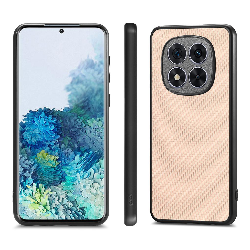 For Xiaomi Redmi Note 14 Pro 5G/Poco X7 5G Case Carbon Fiber Texture PU+PC+TPU Phone Cover