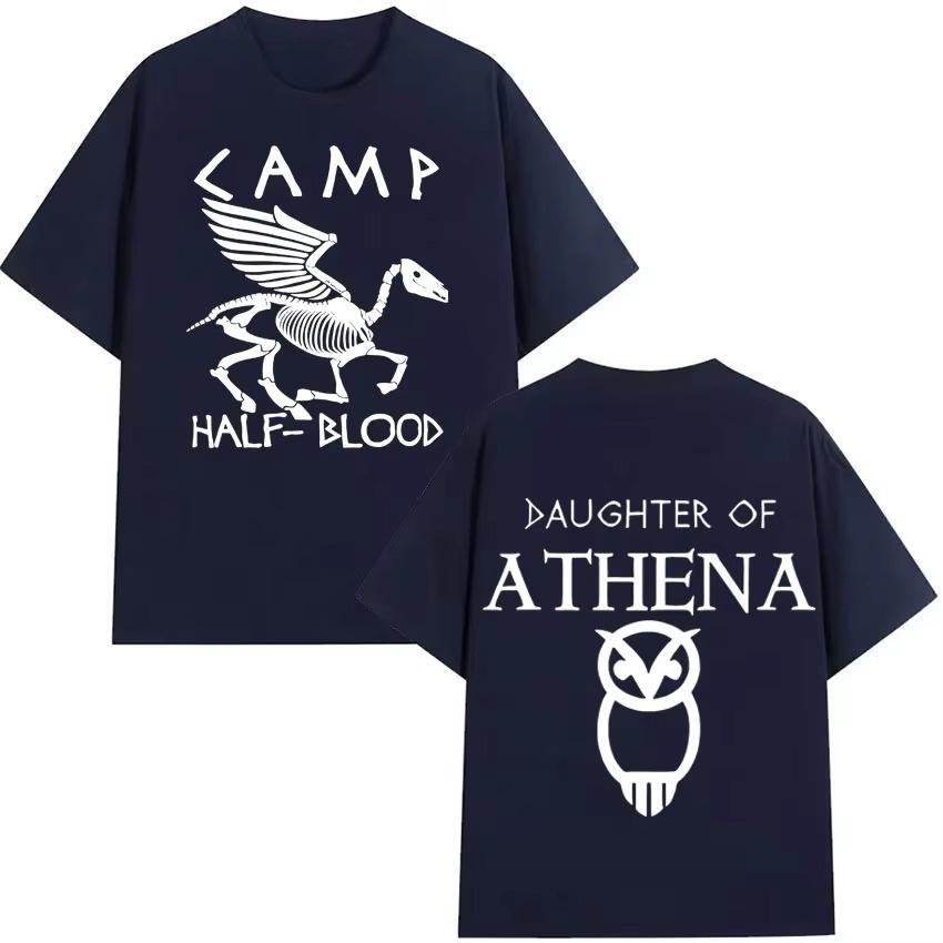 2026 Spring Summer Classic Mens  Clothing Camp Half Blood Aesthetic Retro Sports Long Island Sound Streetwear Short Sleeve Top