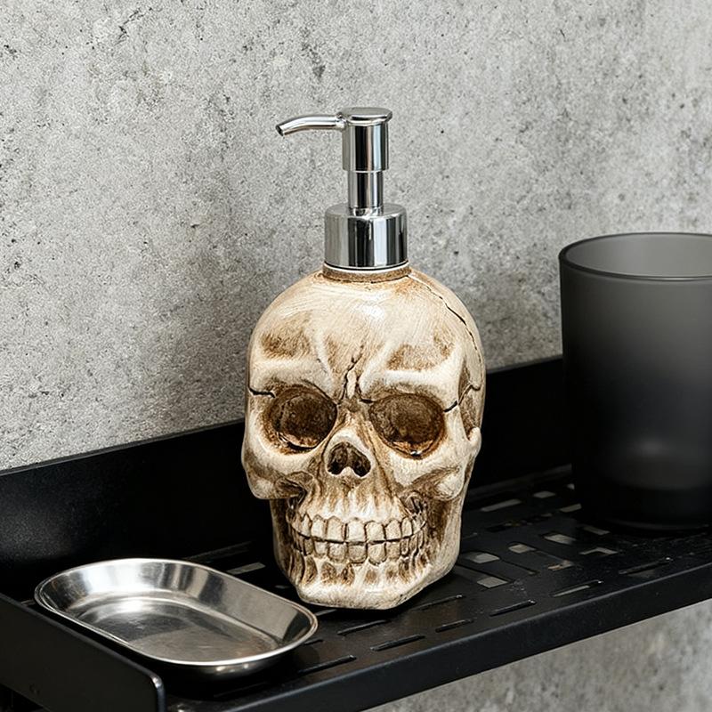 Europejski styl Żywiczny Kształt Czaszki Butelka Łazienkowa Dozownik Mydła Łazienkowego Domowa Butelka na Środek do Dezynfekcji Rąk Butelka do Przechowywania Żelu pod Prysznic
