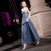 Evening Dress Women's 1011 Summer Annual Meeting Dignified Atmospheric Long Skinny Blue Fairy Banquet Evening Dress