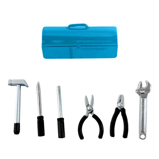 1 Set 1:12 Mini Dolls Tools Metal Home Repair Tool Model Miniature Hammer Wrench Hand Tools for Doll Mansion Decoration Yard Supplies Pretend Play Toy