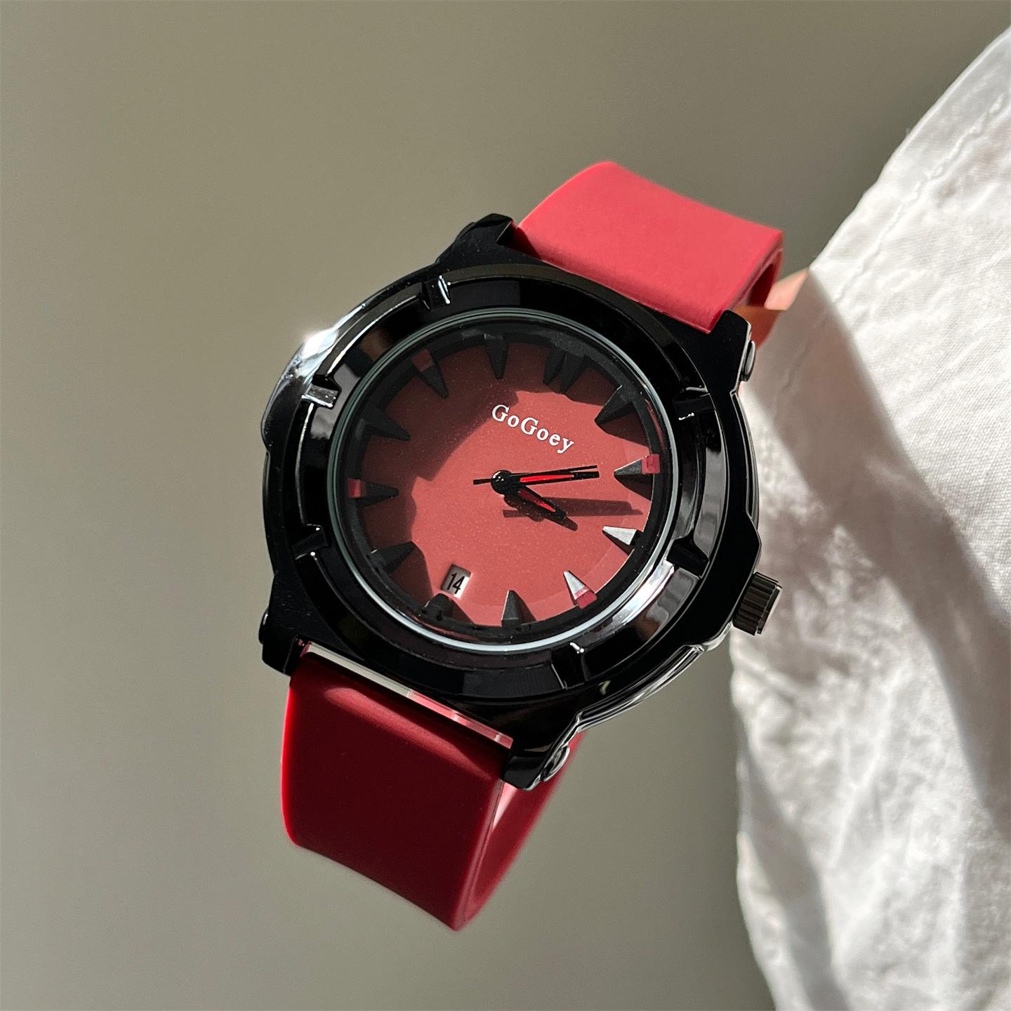 Trendy Silicone Large Dial Watch Female Personality Dopamine Fashion Sports Leisure Watch