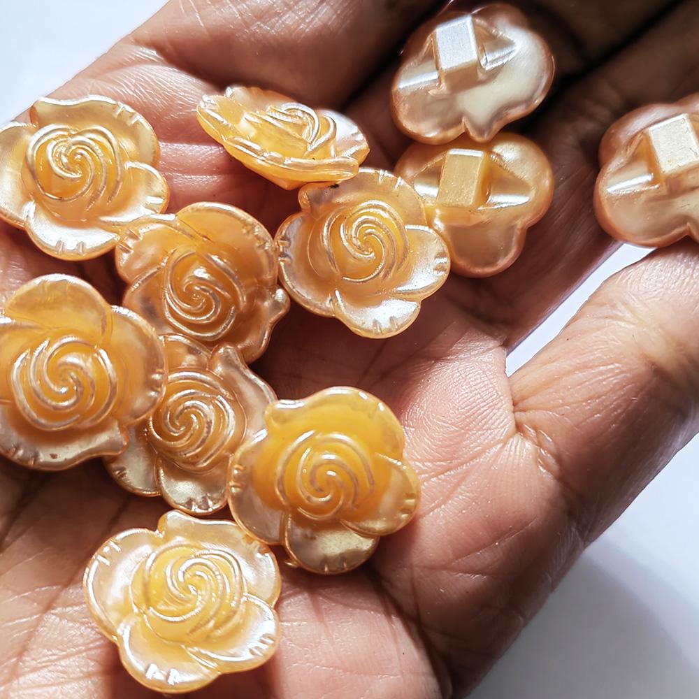 18mm ABS Pearl Flower Beads with Back Holes for Washable Multi-Color Garment and Home Decor