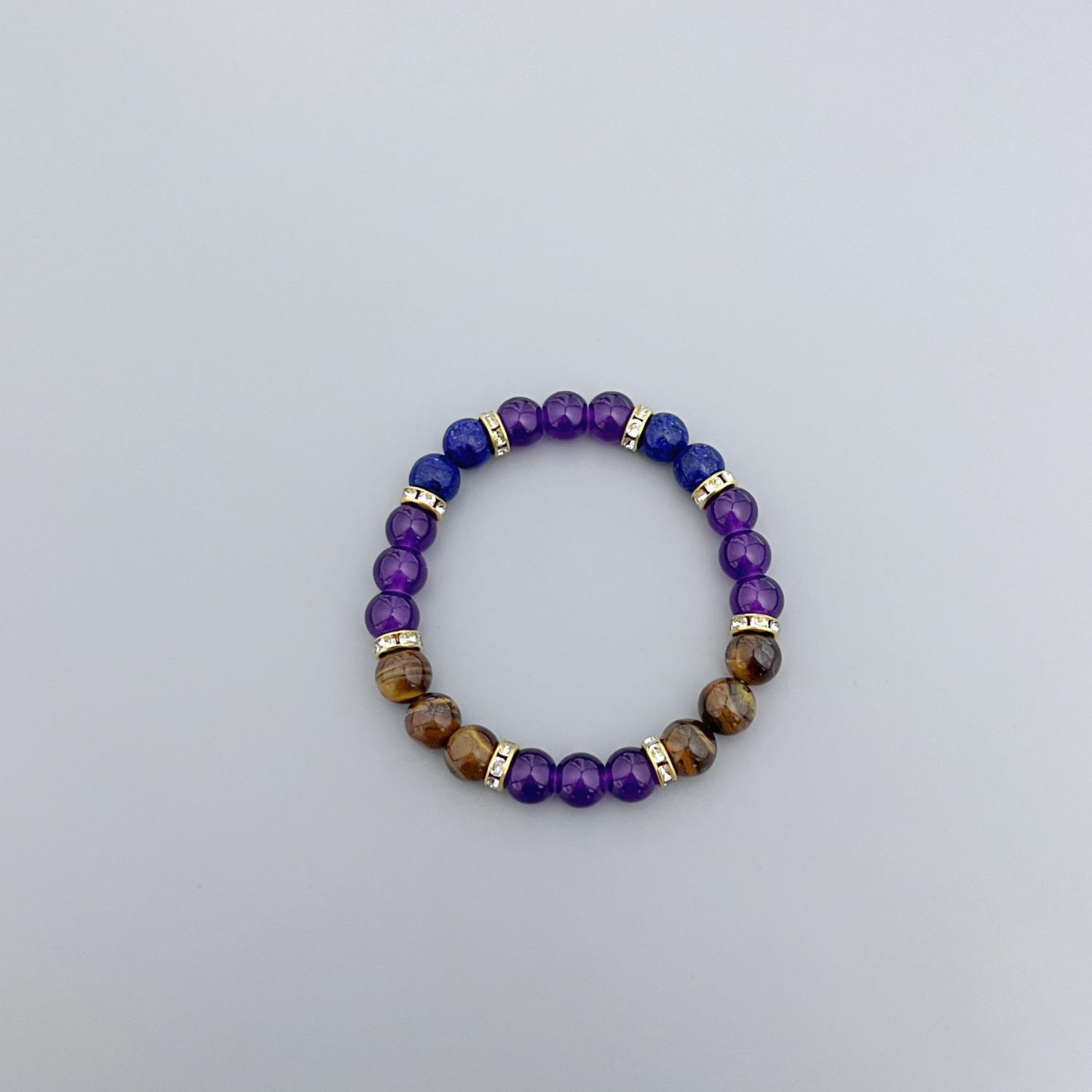 JYL TS Bracelet Multi-stone  Trendy Niche Design Feng Shui Balance & Luck T972 темные пастельные голубой