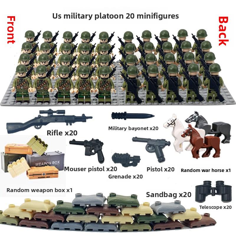 Non-Toxic Dolls Military World War Ii Doll Weapon Accessories Digital Assembly Toy Crawler Children'S Educational Splicing With Toys