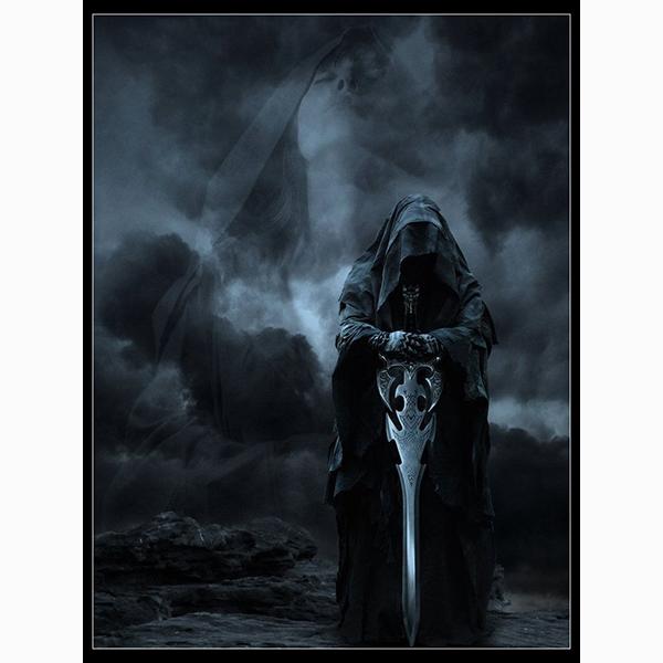 DIY Full Round Drill Angels of Death Skull Diamond Rhinestone Painting Grim Reaper Mosaic Pictures Cross Stitch Embroidery Home Decor