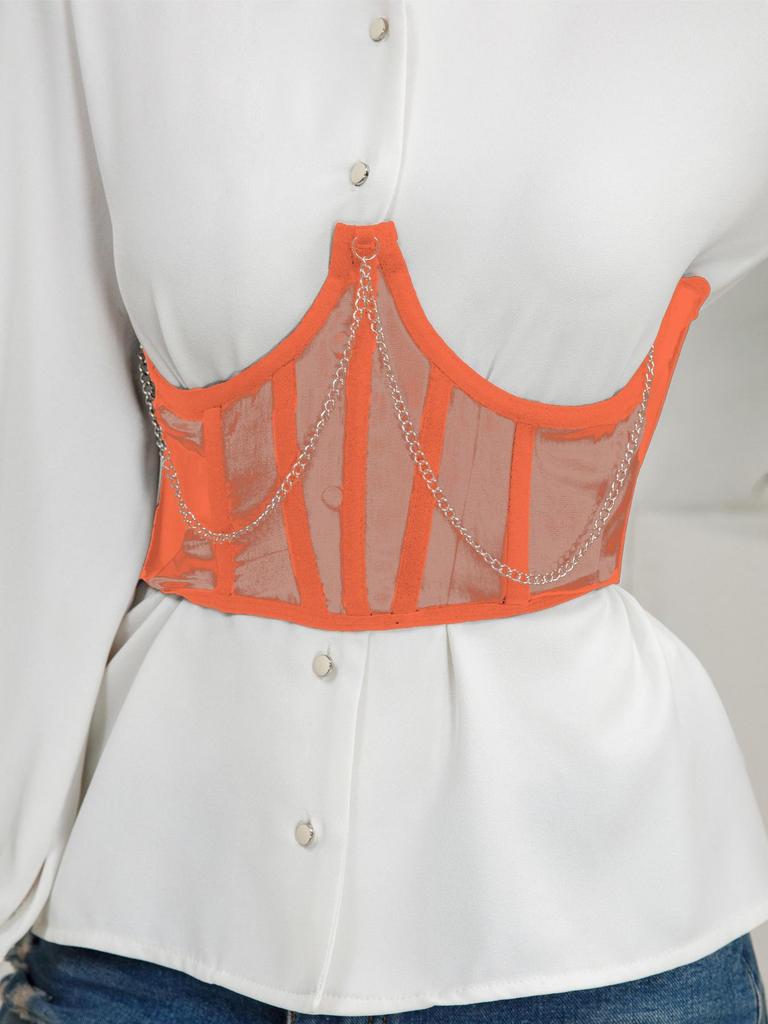 European & American Lace Waist Cincher Corset: Slimming Mesh Vest with Bust Support & Abdominal Shaping.