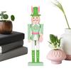 12inch Easter Rabbit Nutcracker Ornament Wooden Easter Rabbits Nutcracker Statue Figures Decorations For Spring Tabletop Holiday